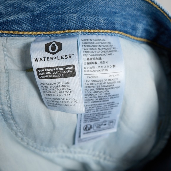 Levis 94 Baggy Wide Leg Jeans Light Wash Blue Paneled Denim A7462-0001 W29 L31 - Picture 11 of 13